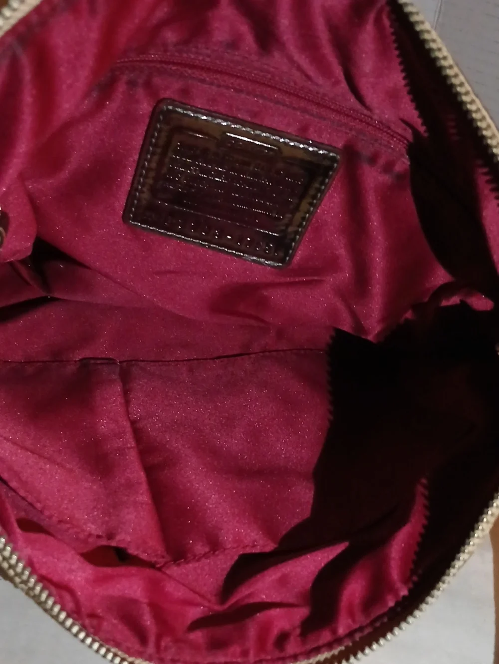 Coach Poppy Gold Signature Pattern Shoulder Bag